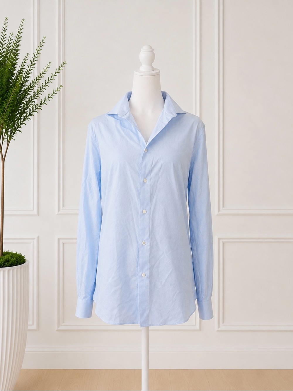 Michael Kors Slim Fit Comfort Stretch Dress Shirt Light Blue 16 34/35